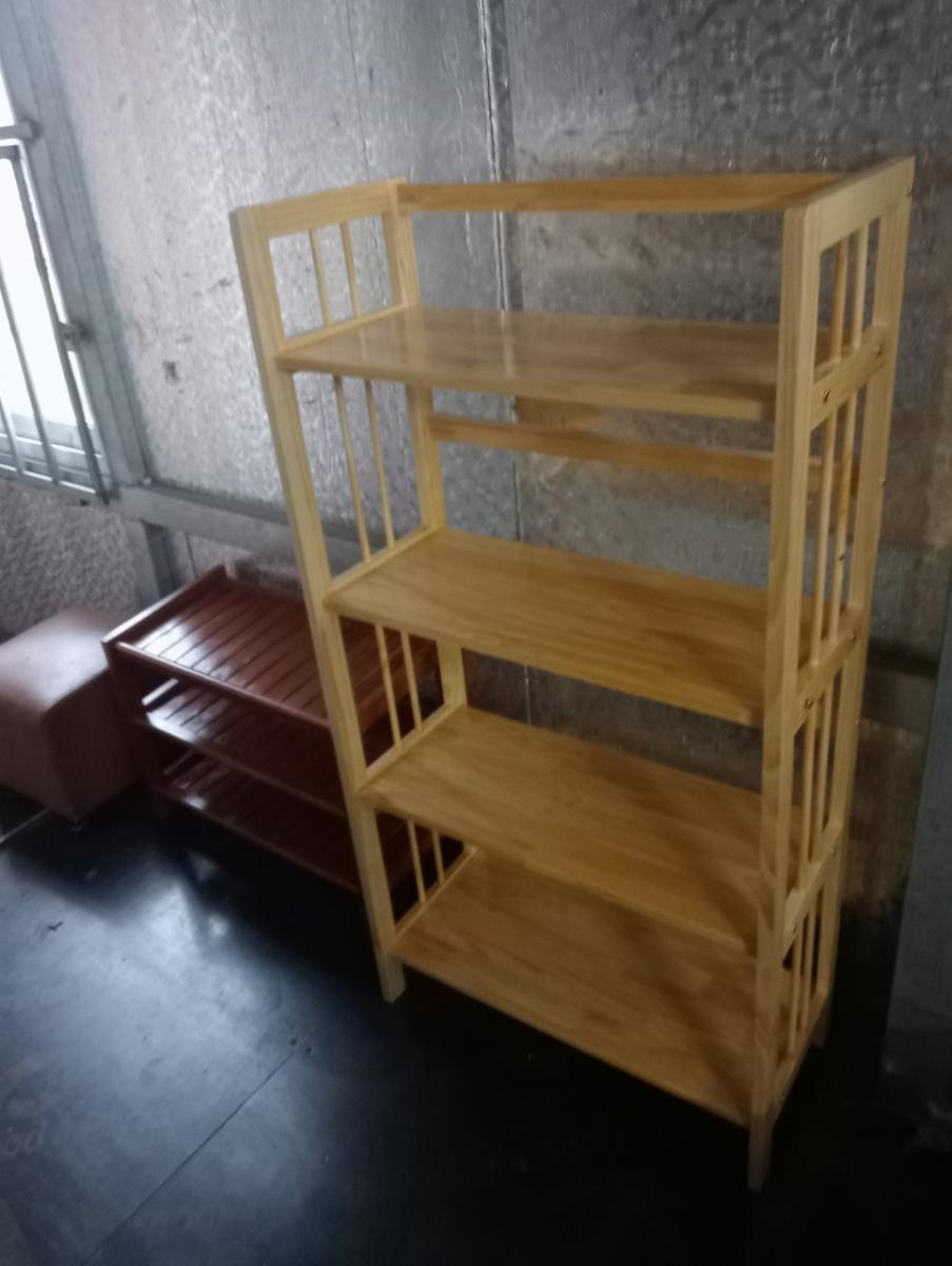 Kệ Sách Đa Năng Gỗ  Cao Su Tự Nhiên 80cm * 4 tầng .